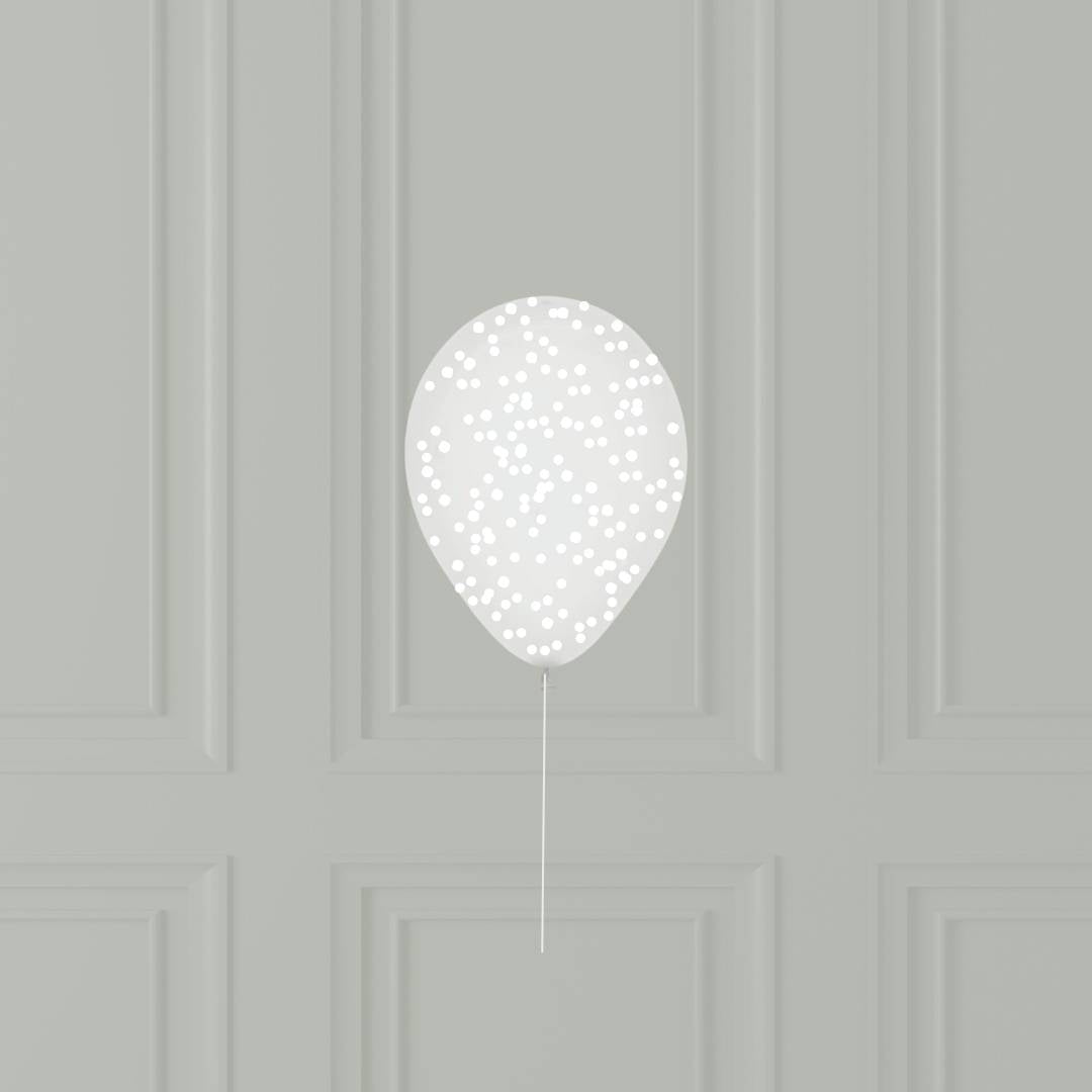 Ballon Latex (30 cm) "Confetti à effet Neige" à l'hélium
