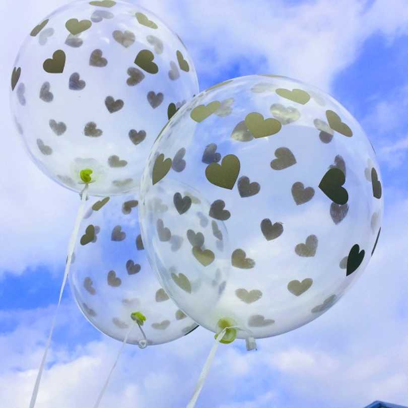 Strong Balloons Stars Crystal Clear Balloons Hearts Gold 30 cm
