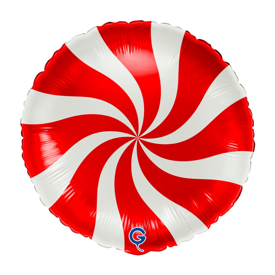Ballon rond tourbillon rouge à l'hélium