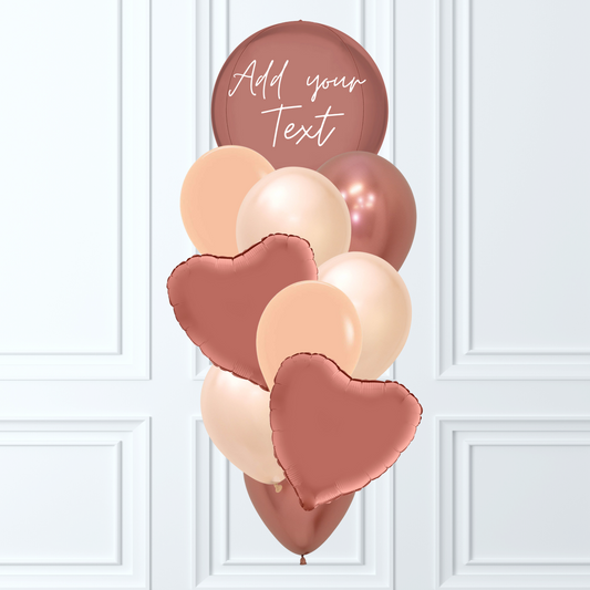 Personnalisable Peach&RoseGold Helium Balloons Bouquet