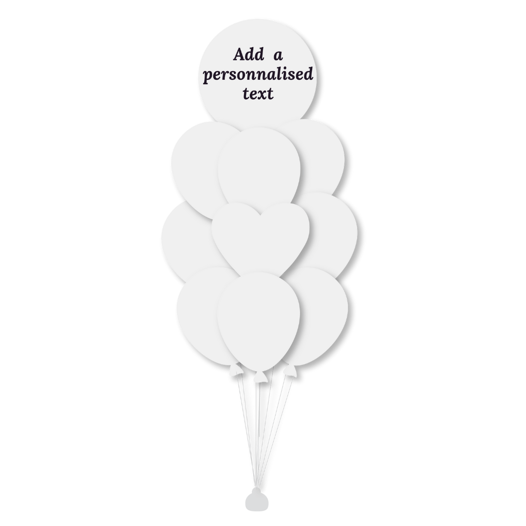 Premium 10 Balloons Bouquet Personnalised